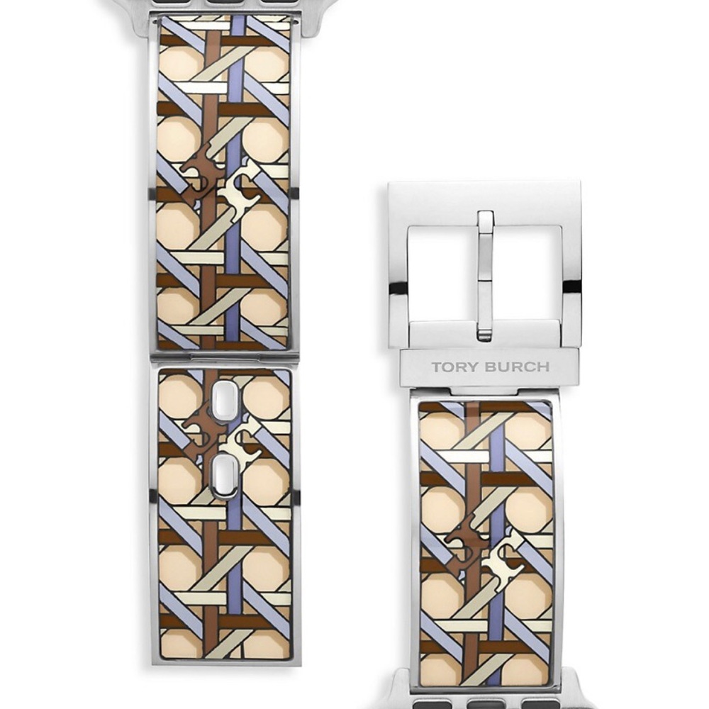 Tory Burch Apple Watch multicolored basket weave bands